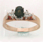 three stone one saphire gold ring