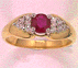 one ruby and stones on ring